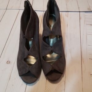 New Impo Grey Open Toe Heels